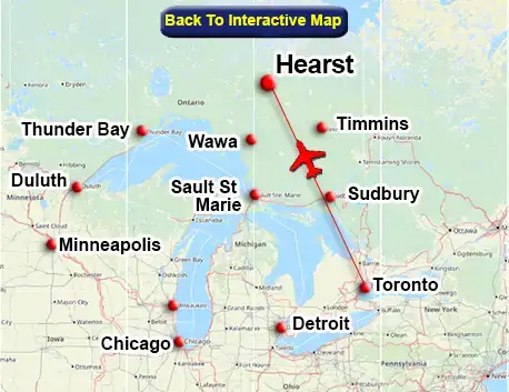 Toronto charter flights to Hearst Ontario
